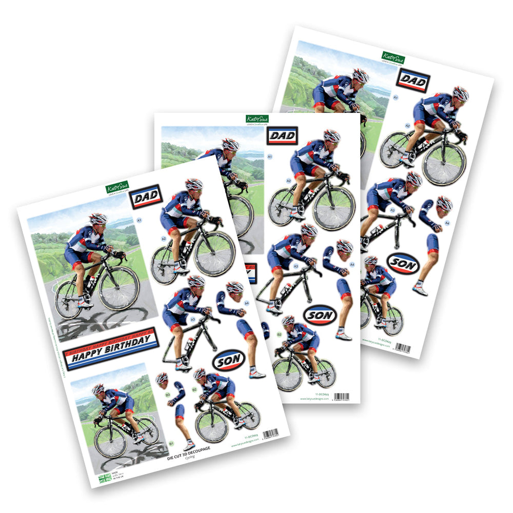Découpage prédécoupé – Cyclisme (Lot de 3)