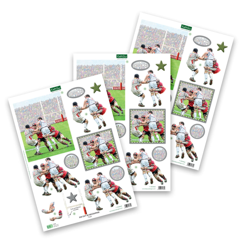 Découpages à l'emporte-pièce – Rugby (Lot de 3)