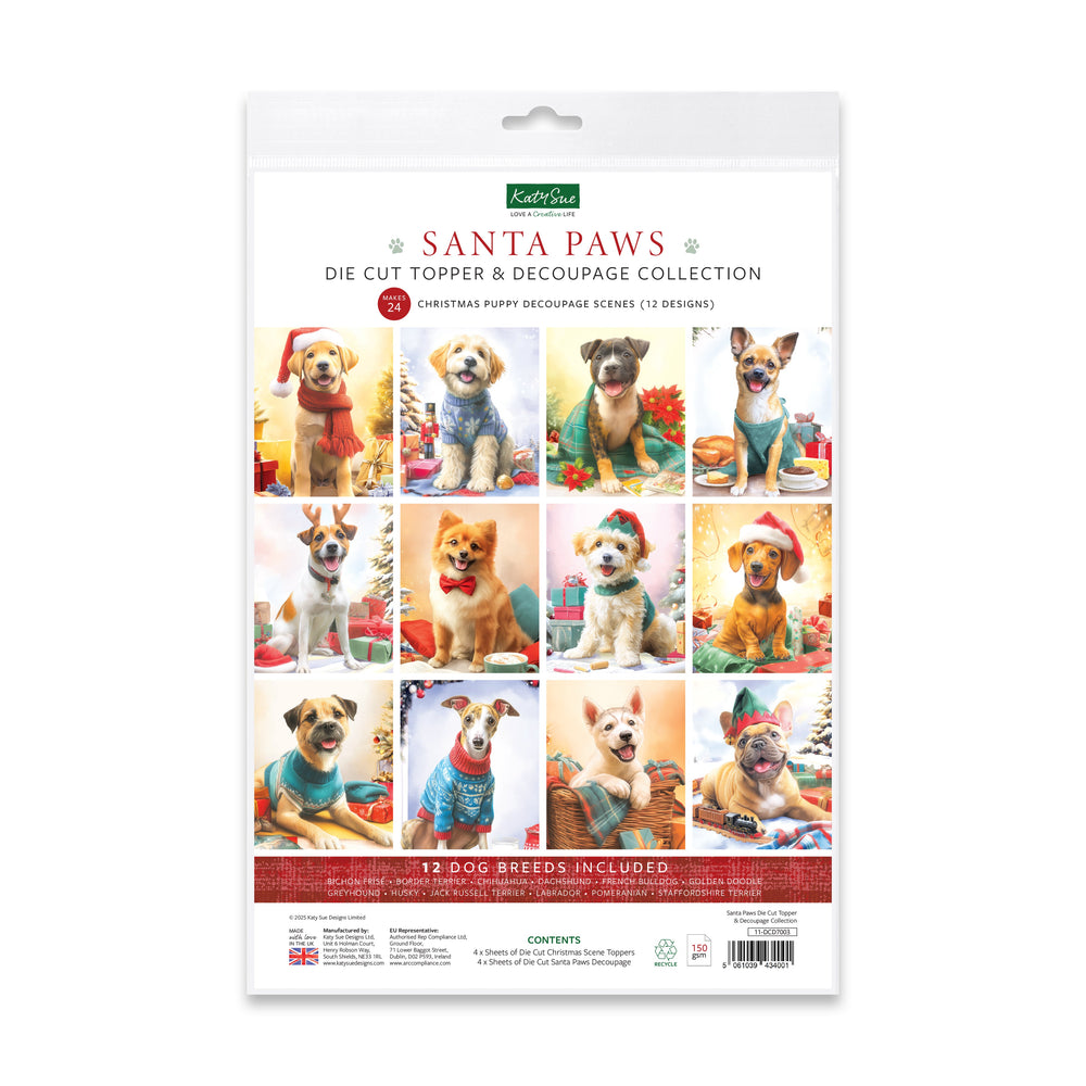 Collection de découpes et de décopatch Katy Sue Santa Paws