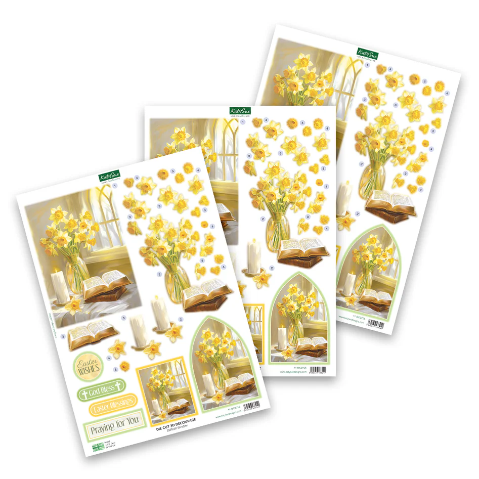 Die Cut Decoupage – Daffodil Window (pack of 3) — Ecstasy Crafts