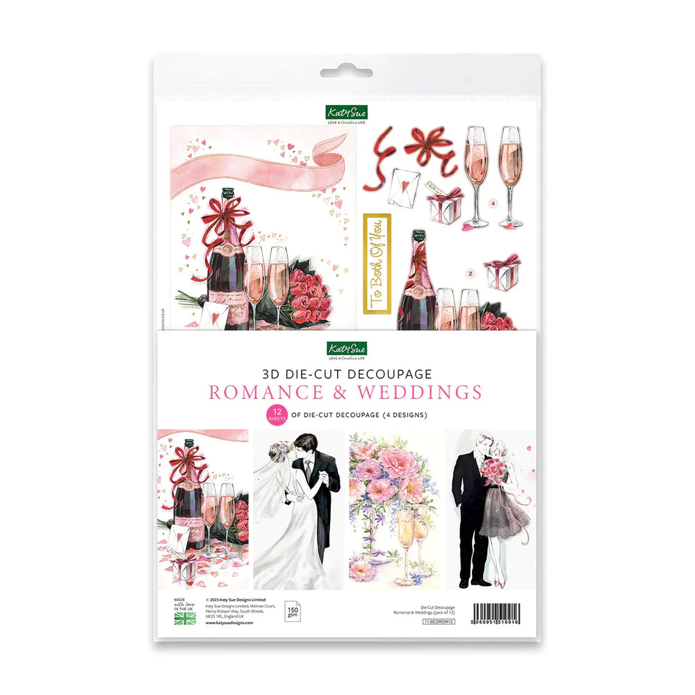 Die Cut Decoupage - Romance and Weddings (Pack Of 12) — Ecstasy Crafts