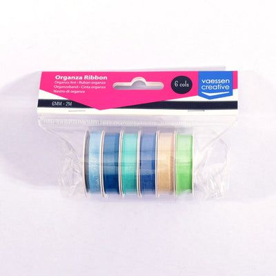 Vaessen Creative Ruban Organza 6 Couleurs 6mmx2m Bleu Bébé