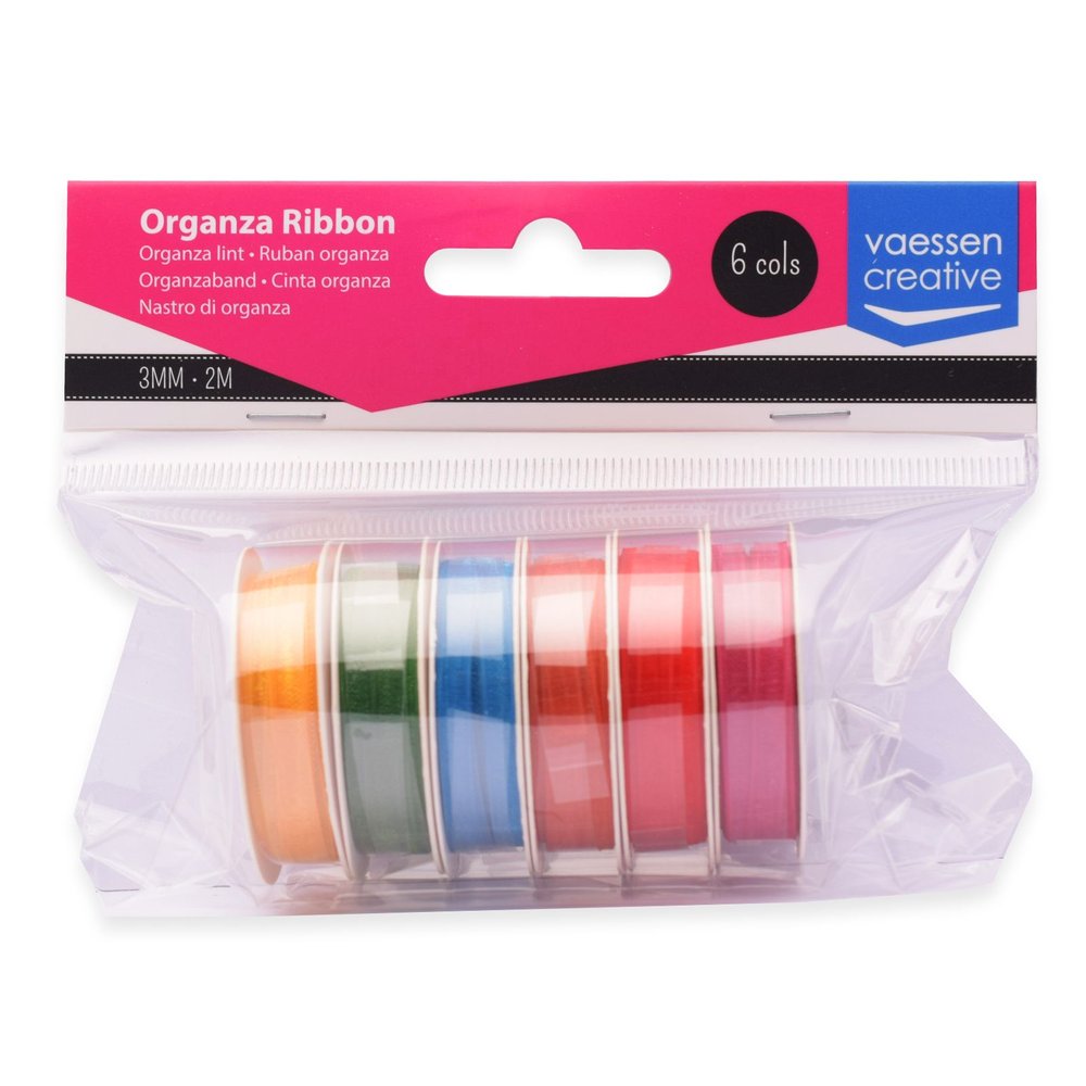 Ruban d'organza Vaessen Creative 6 couleurs 3mmx2m Été