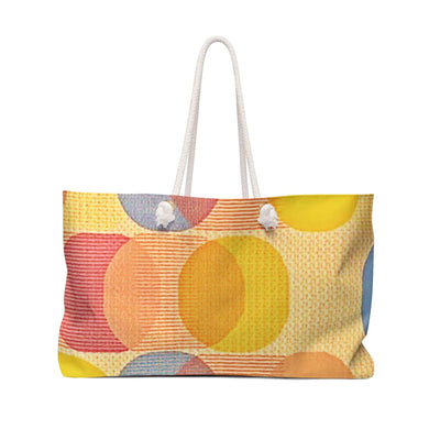 Retro Colorful Circles Weekender Bag| Abstract Geometric Tote| Beach Tote| Large Tote Bag| Busy mom bag | Working mom bag