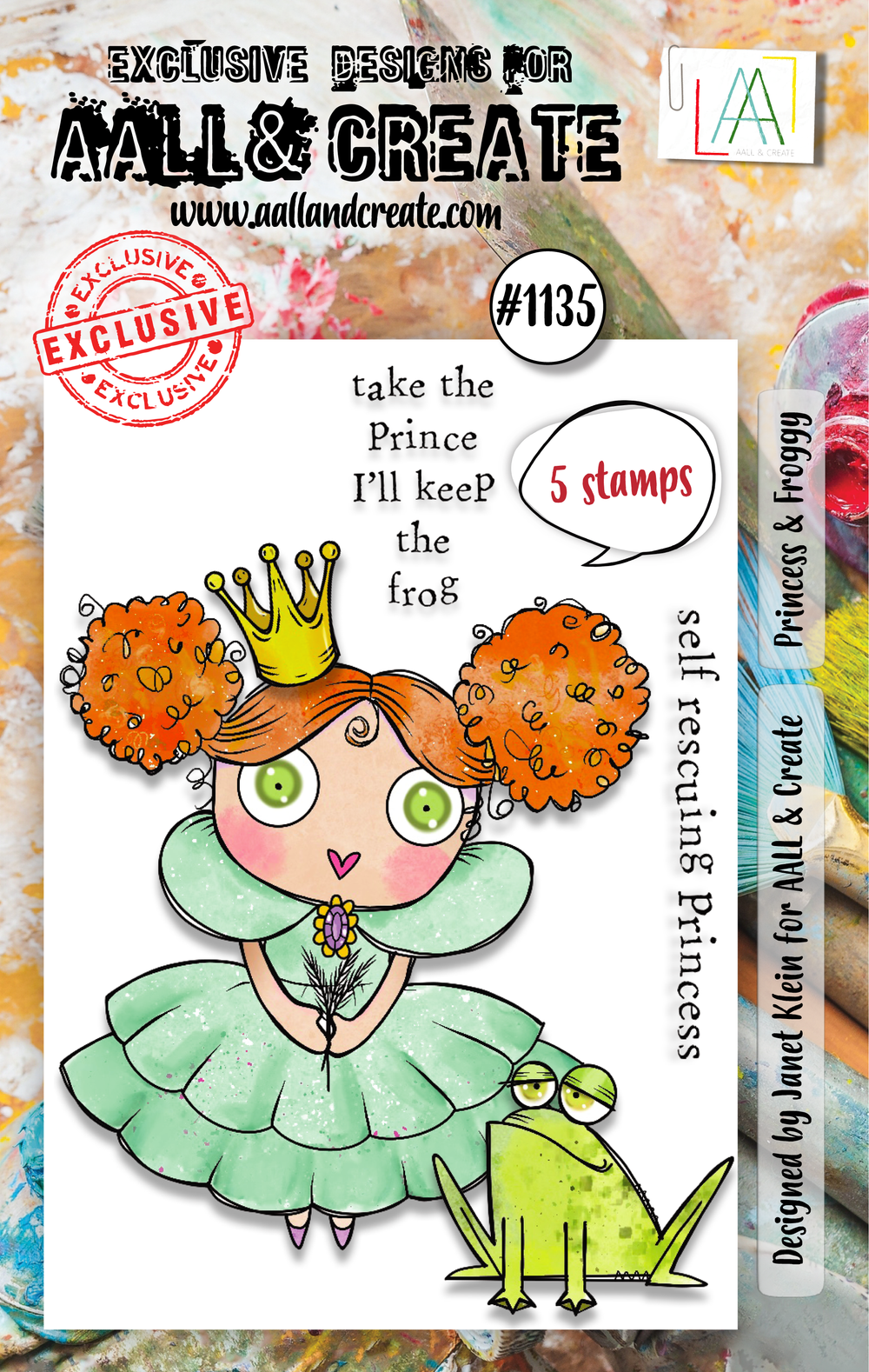 AALL and Create - Planche de tampons A7 - Princesse et Crapaud