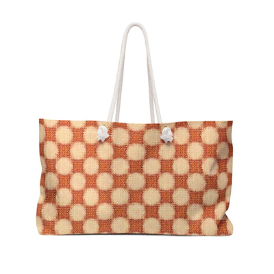Warm Checkerboard Pattern Weekender Bag | Retro Orange Cream Tote | Beach Tote| Large Tote Bag| Mom on the go bag |mom bag