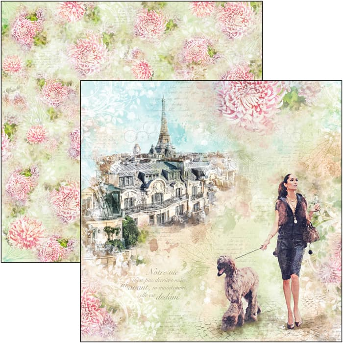 Ciao Bella Les Rues De Paris Feuille de Papier 30X30cm 1 Feuille