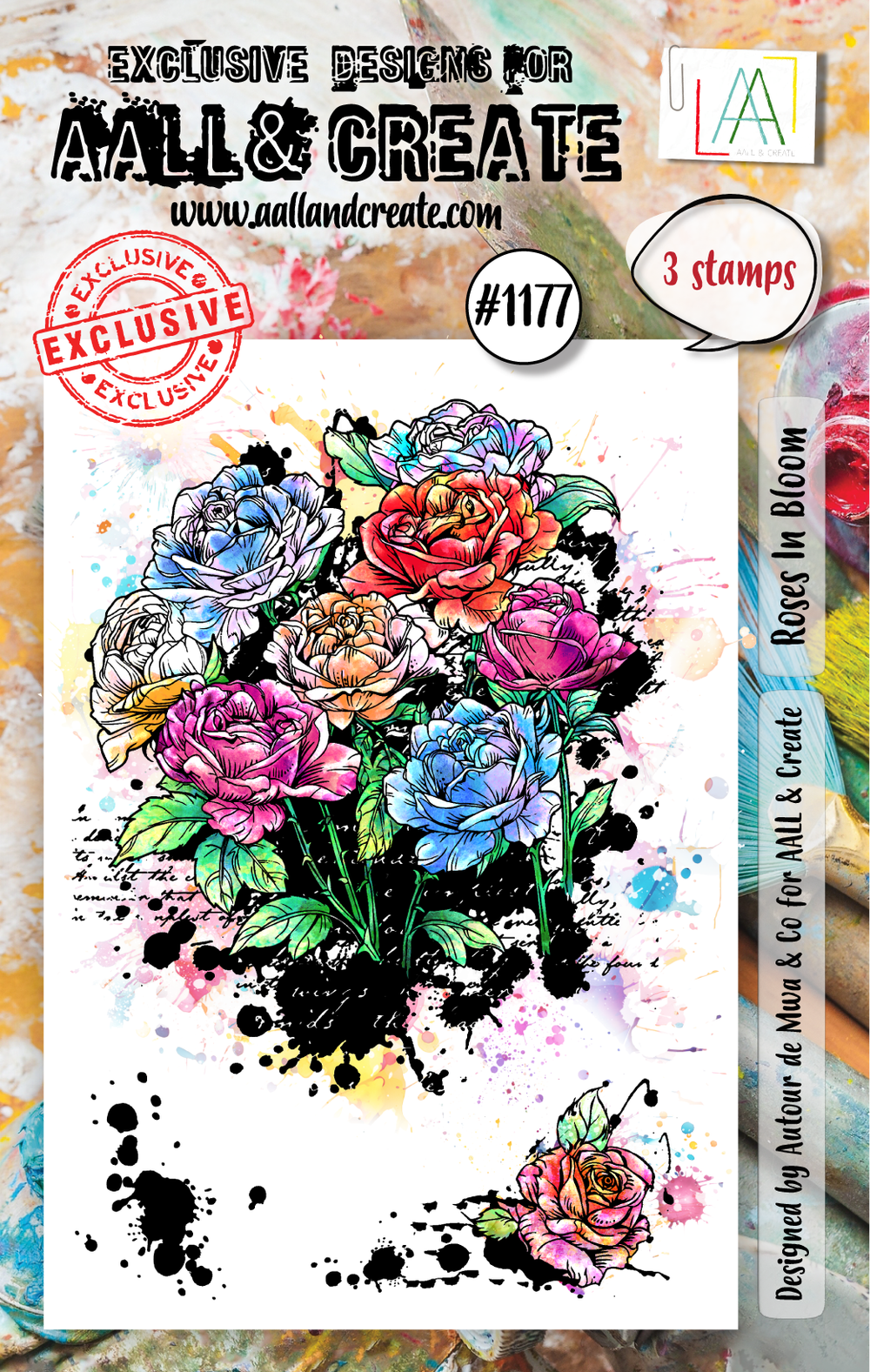 AALL and Create - Set de tampons A7 - Roses en fleurs