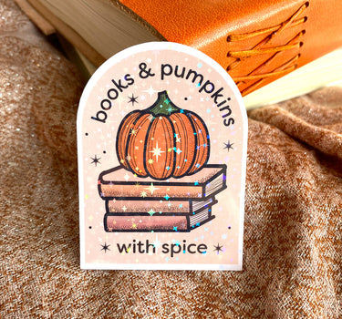 Books and Pumpkins with Spice Sticker