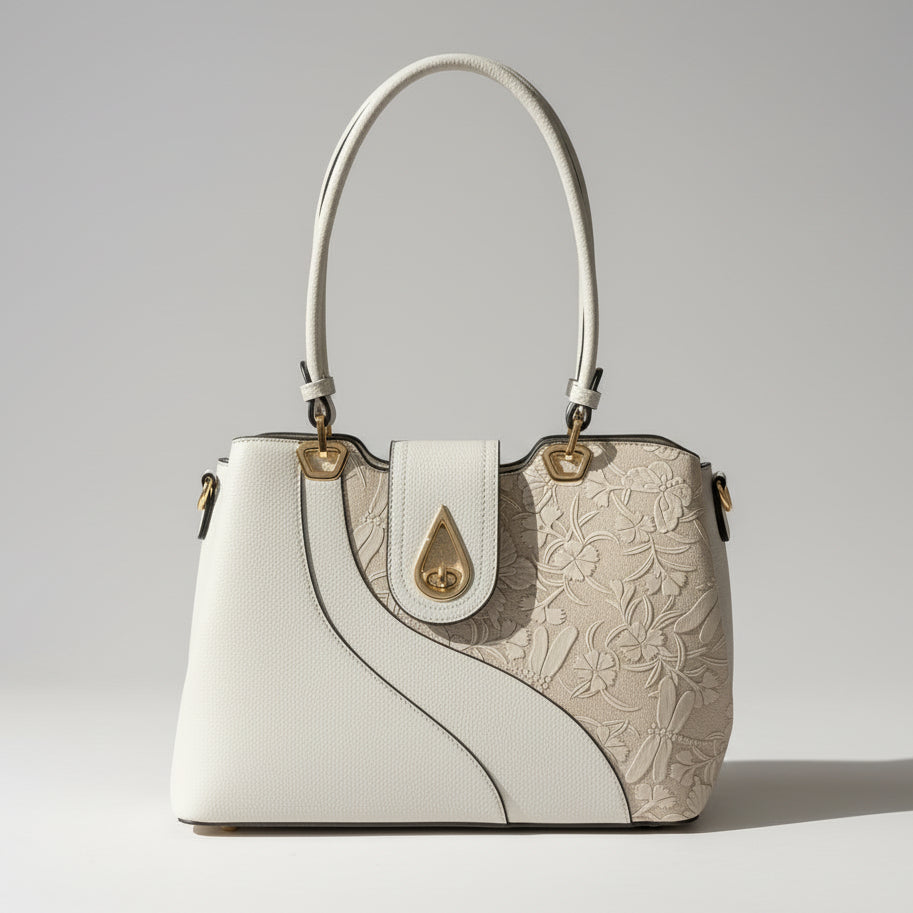 Sac à main Temptation Italy en simili cuir 2 anses avec libellule et fleurs