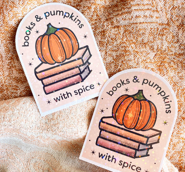 Books and Pumpkins with Spice Sticker