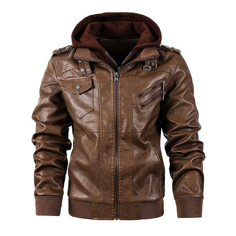 Veste en similicuir style motard pour hommes