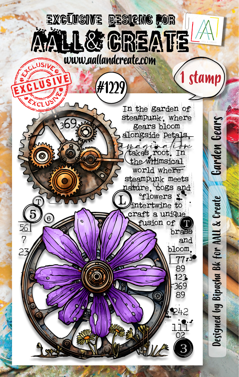 AALL and Create - Set de tampons A7 - Engrenages de jardin