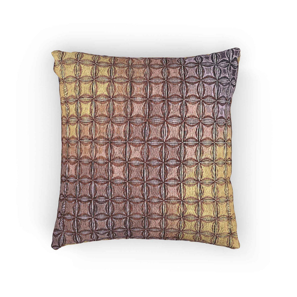 Coussin tissé géométrique | Motif quadrillé, coussin décoratif bohème texturé