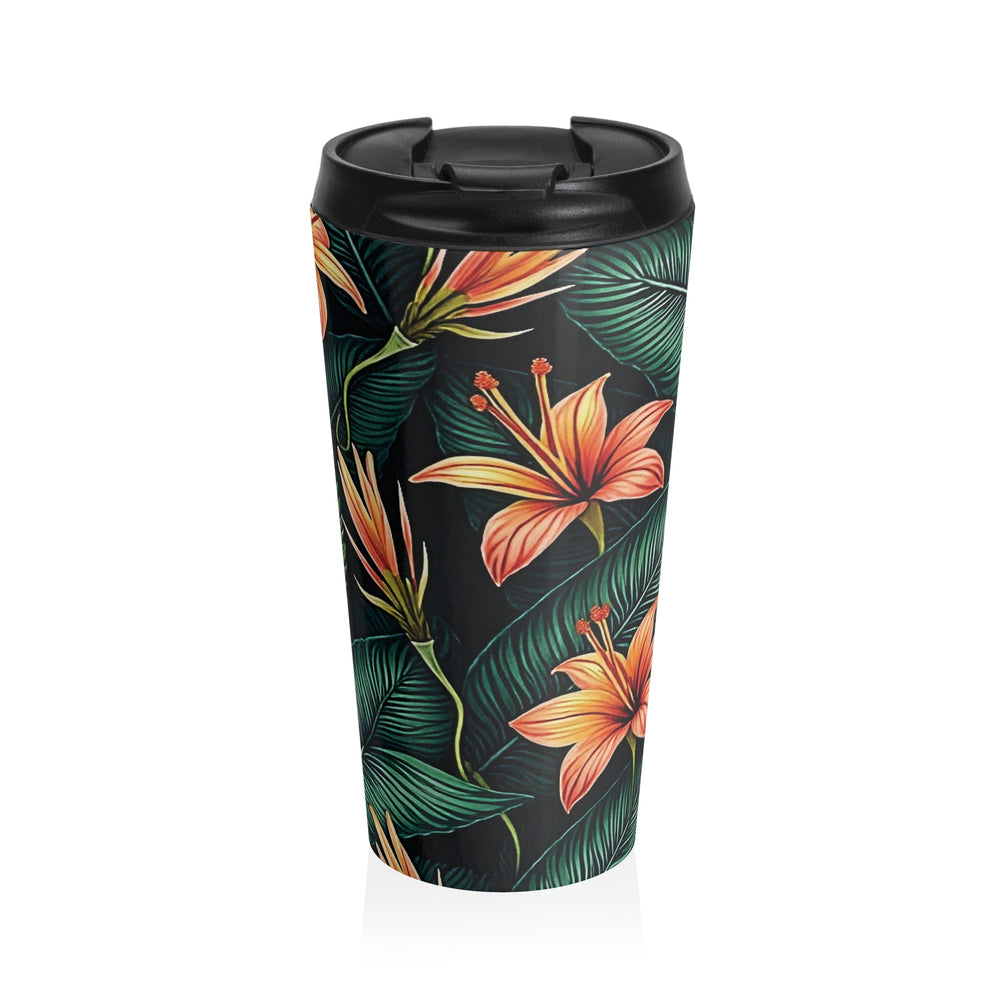 Tropical Orange Lily Travel Mug | Floral Stainless Steel Tumbler