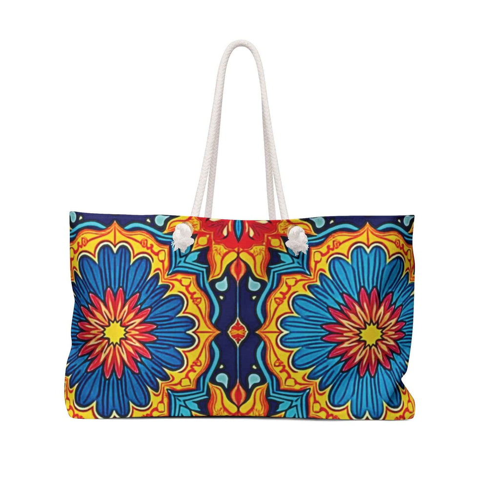 Sac de fin de semaine à motif floral mandala coloré | Fourre-tout de voyage bohème