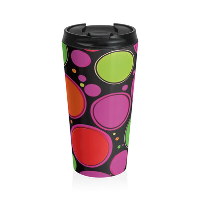 Retro Colorful Bubbles Stainless Steel Travel Mug | Neon Polka Dot Tumbler