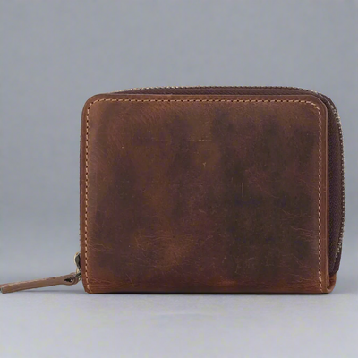 Portefeuille zippé en cuir Hunter MET