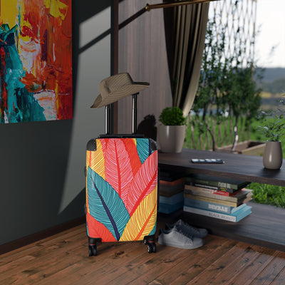 Valise à plumes tropicales colorées - Bagage de voyage éclatant
