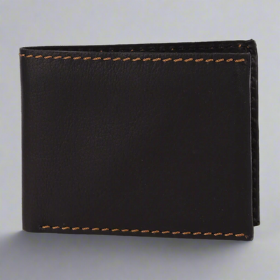 Portefeuille en cuir à deux volets avec rabat et protection RFID MET pour homme