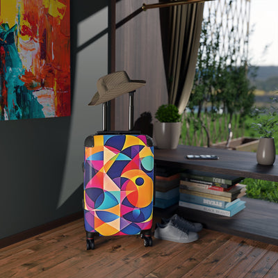 Housse de valise géométrique et colorée — Protection de bagage de voyage abstraite et lumineuse