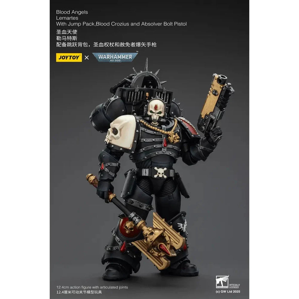 JOYTOY - Blood Angels Lemartes avec Jetpack, Crozius de Sang et Pistolet à Bolt Absolver