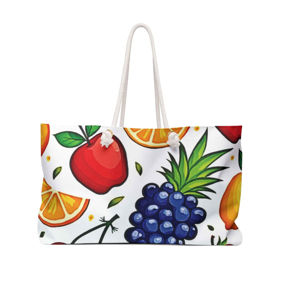 Colorful Fruit Pattern Weekender Bag | Tropical Pineapple Apple Orange Grapes | Large Tote Bag| Beach Tote| Mom carry on bag