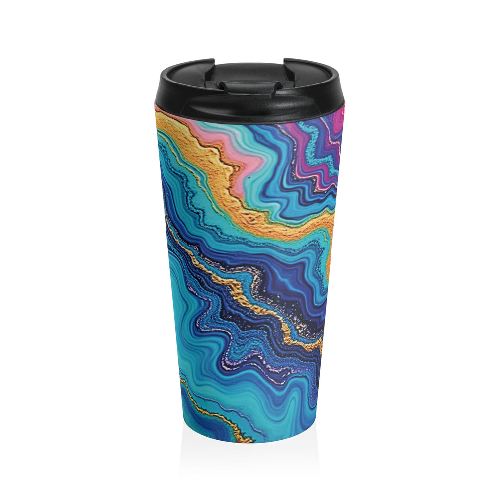 Tasse de voyage en acier inoxydable motif tourbillon géode