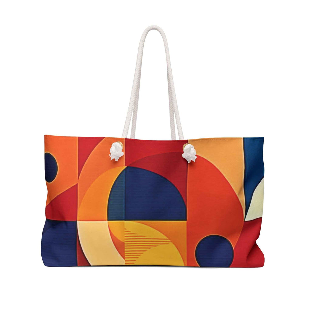 Sac de voyage géométrique abstrait à blocs de couleur | Fourre-tout moderne | Grand sac fourre-tout