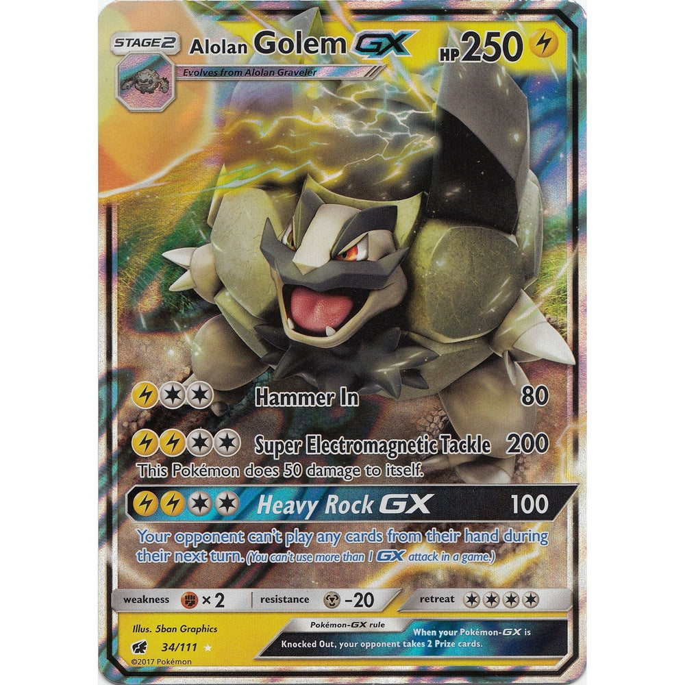 Alolan Golem GX (34/111) (SM04)