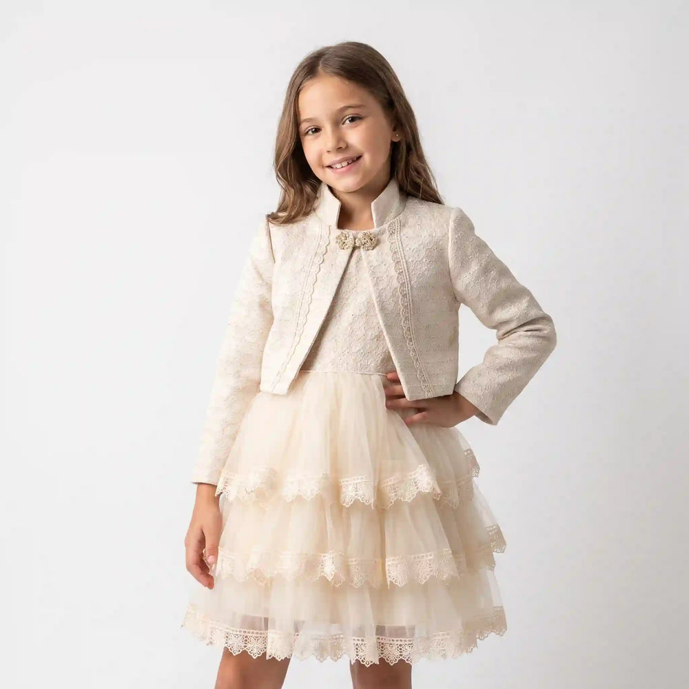 Ensemble robe et blazer nid d'abeille