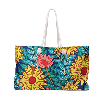 Sunflower Floral Weekender Bag | Bright Botanical Tote | Large Tote Bag | everyday mom bag | mom on the go bag