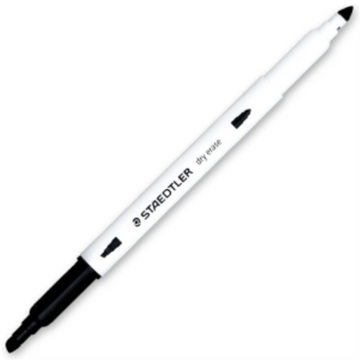 Staedtler Double-Ended Dry Erase Marker - Black (3010-9-LU)