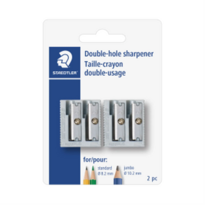Staedtler Double-Hole Plastic Sharpener - Black 2 (510681BKA6)