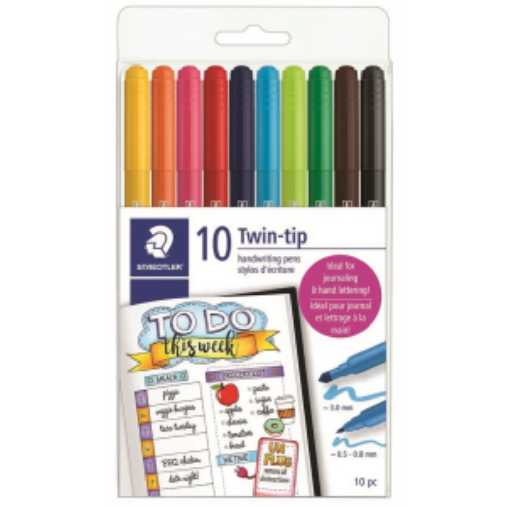 Fibre tip pen duo handwriting 10pc