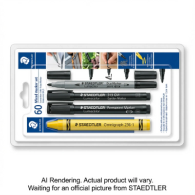Ensemble de marqueurs Lumocolor Staedtler 4 pièces Variantes (60-BK-5-A610)