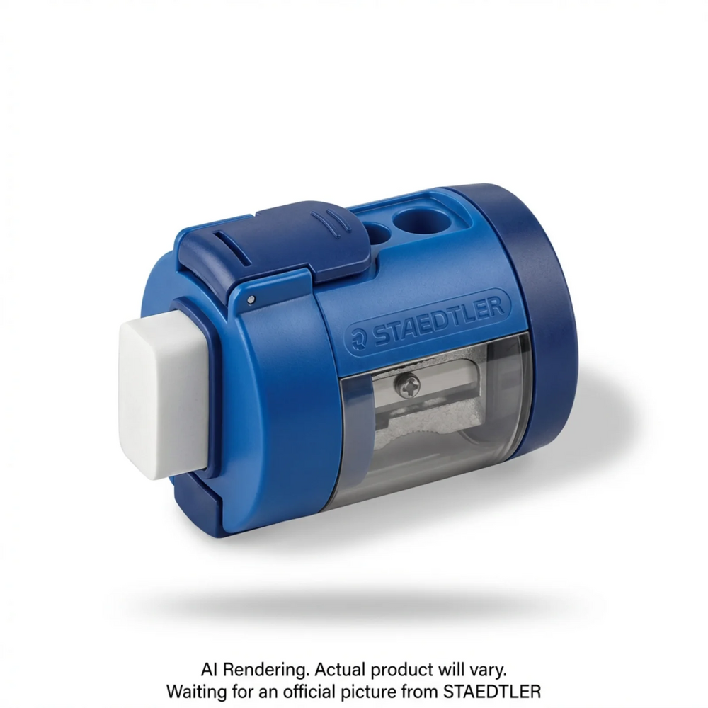 Double-hole sharpener w. eraser bc