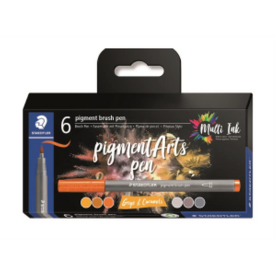 Staedtler Pigment Arts Brush Greys & Caramels (371-C6-4-10-35)
