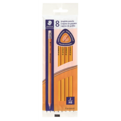 pencil yellow, triang extru HB,8pk - Canada only