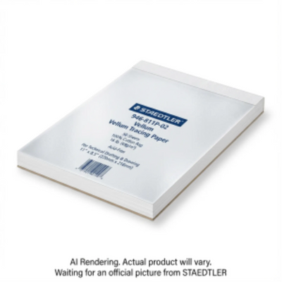 Staedtler Vellum 100% Rag Plain Pad 8.5x11 50 Sheets (946-811P-02)