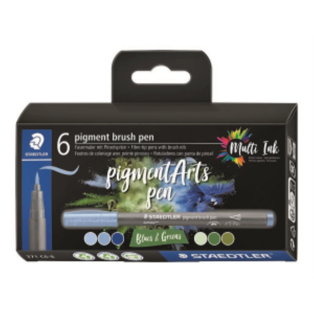 Pigment Brush Pen Basic Colour 6Pcs