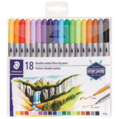 Staedtler Double-Ended Fibre-Tip Pens VE6 18pc (3200-TB18)