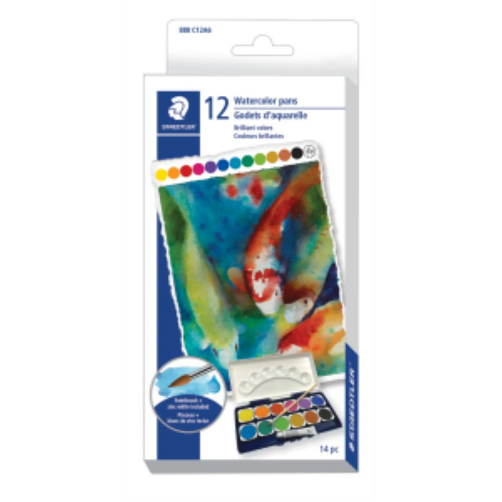 888-C12A602 STAEDTLER-Mars Limited WATERCOLOUR PAINT ASST+BRUS