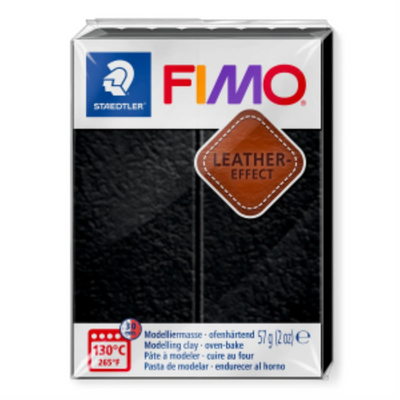 Staedtler Fimo Leather Effect Black Modelling Clay 57g (8019-909)