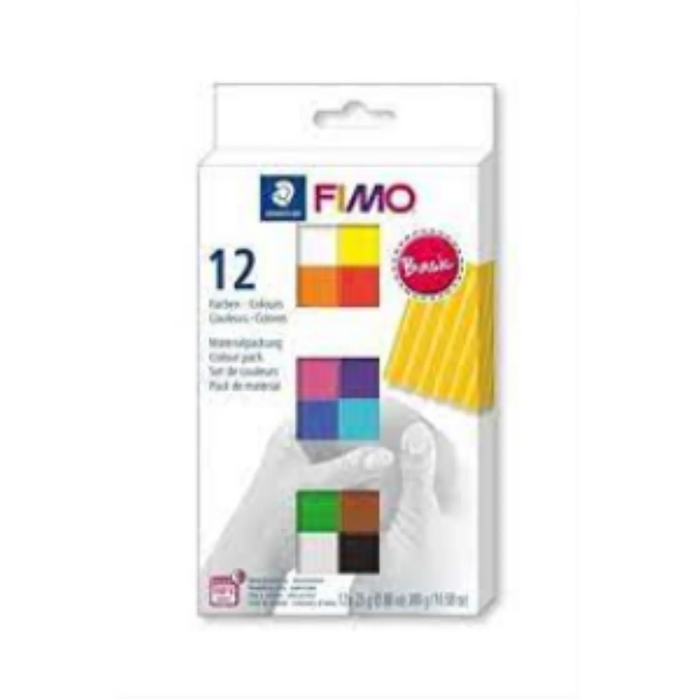 Set Modelling Clay Fimo Soft Basic Colors 12 Color Pack