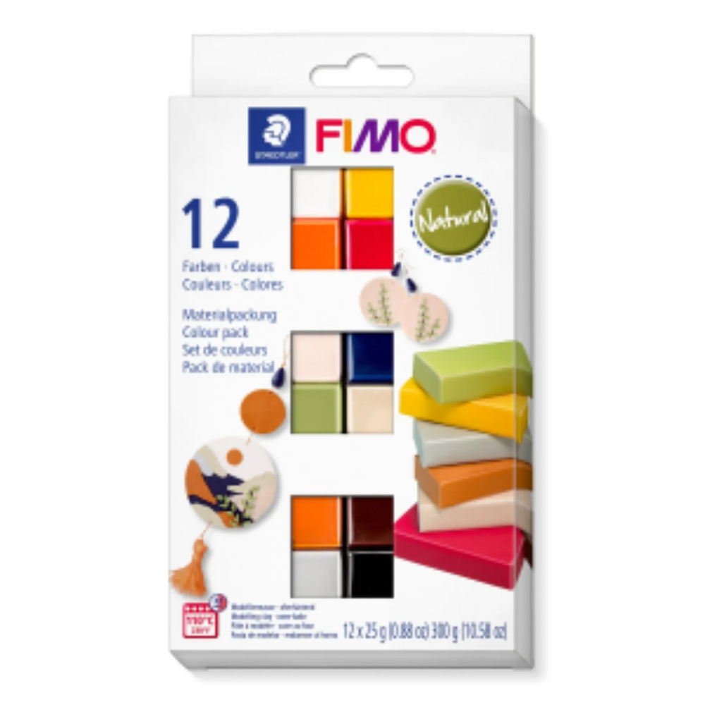 Set Modelling Clay Fimo Soft Natural Colours 12 Color Pack