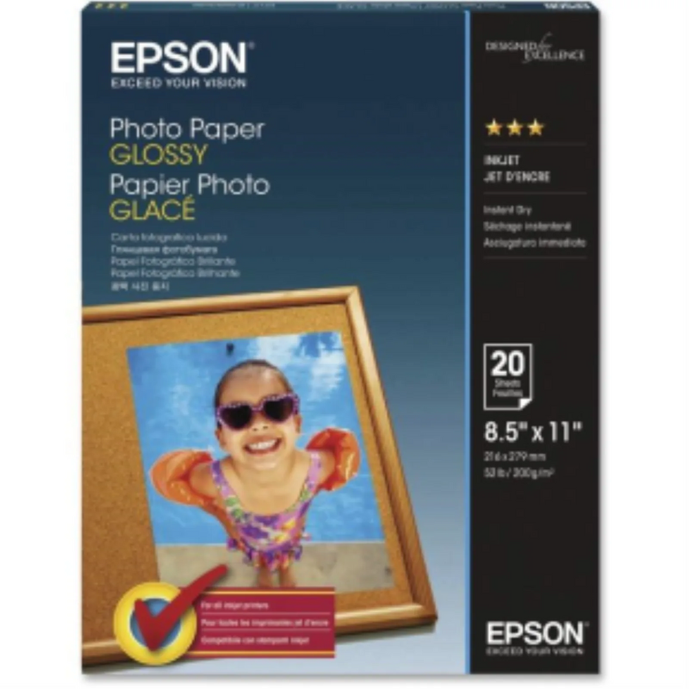 S041141 GLOSSY PHOTO PAPER (8.5"X11")(20 CT)(BILINGUAL)