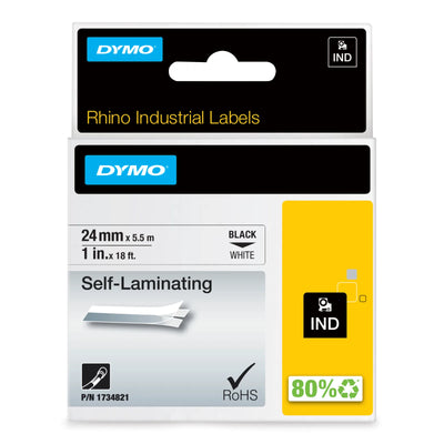 DYMO Rhino 1x1" White Vinyl Self Lam (1734821)