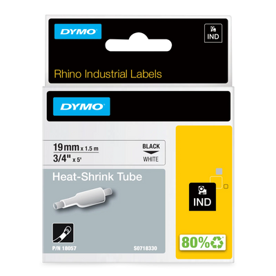 DYMO Rhino 3/4" White Heat Shrink Tube - 19mm (18057)