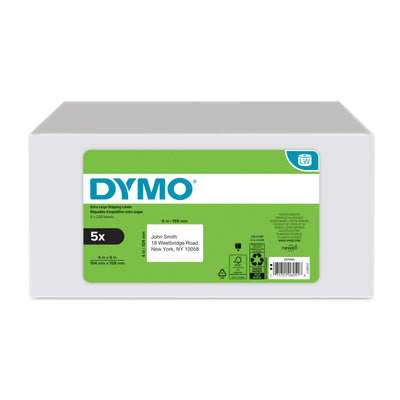 DYMO Authentic LW Extra-Large Shipping Labels, White, 4" x 6", 5 Rolls of 220 (2026404)